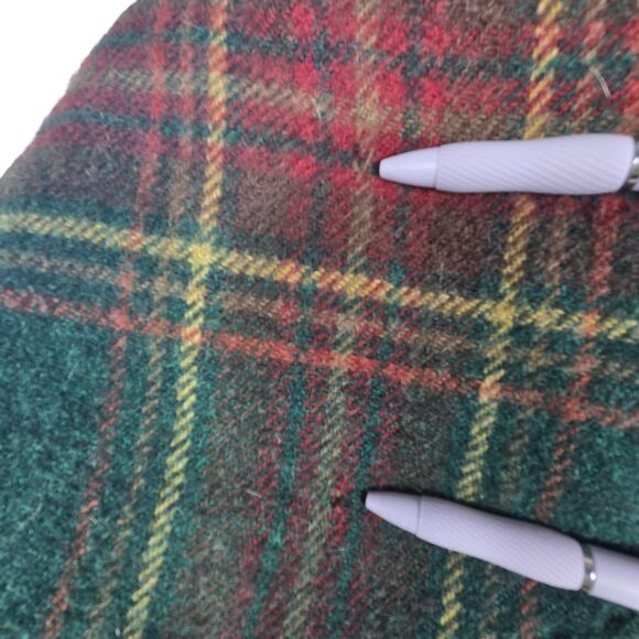 Vintage Polo Ralph Lauren Coat Mens XL Olive Hooded Parka Plaid Wool Cape 90s - Picture 14 of 15